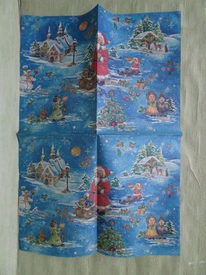alter Nostalgie Geschenkbogen Geschenkpapier Weihnachten 60 x 42 cm