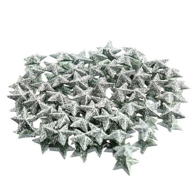 Weihnachtsdeko Sterne Silberfarben beglittert Ø 2 cm aus Kunststoff - 50er Set