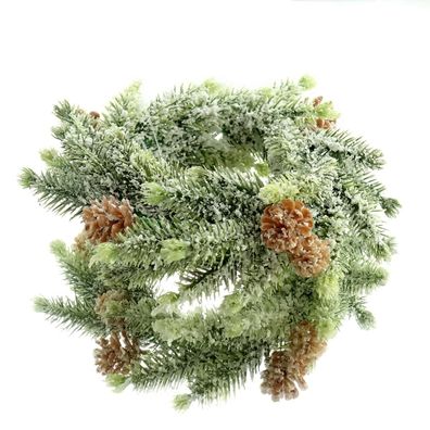 Weihnachtsdeko Fichtenkranz mit Kunstschnee Ø 15 cm - Kunstpflanzen
