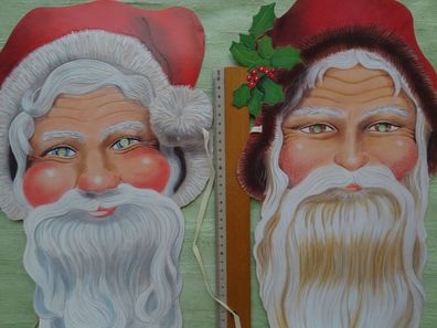 2 Mamelok England geprägte Gesichtsmasken & Band Weihnachtsmann