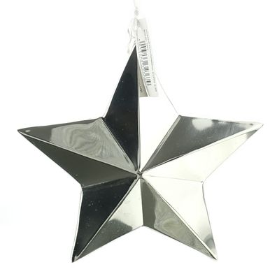 Weihnachtsanhänger Stern Silberfarben glänzend Ø 20 cm - Metall