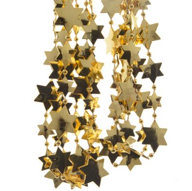 Weihnachts-Sterngirlande Light Gold goldfarben 2,7 Meter - Kunststoff