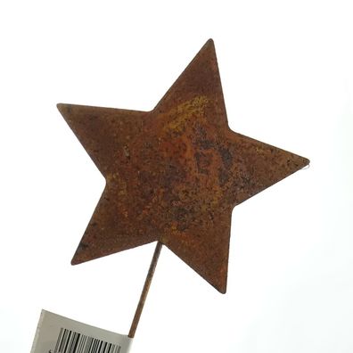 Weihnachtsdeko Rostiger Stern-Stecker 10 cm - Metall