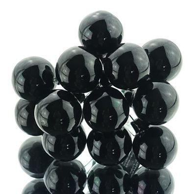 Mini-Weihnachtskugeln Black schwarz am Draht Ø 2,5 cm aus Glas - 12er Set