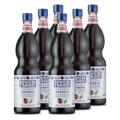 Food-United FABBRI Mixybar Sirup aus Amarenakirschen 6x1L Flasche für Drinks Cockt...