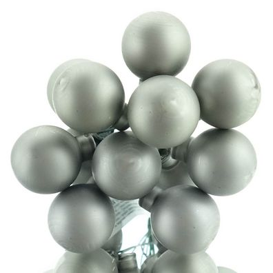 Mini-Weihnachtskugeln Marble Grey grau am Draht matt Ø 2,5 cm aus Glas - 12er Set