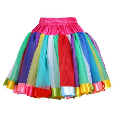 excl. Petticoat Tüllrock multicolor Tutu Tütü bunter Rock Karneval Fasching