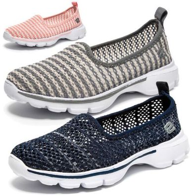 Damen Slip On Sneaker Atmungsaktiv Mesh Leiche Freizeitschuhe Bequeme Turnschuhe