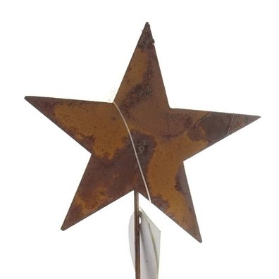 Weihnachtsdeko Rostiger Stern-Stecker Ø 8,5 cm - Metall