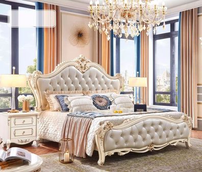 Set klassisches möbel von 3tlg besteht aus Luxus Bett und 2x Nachttische
