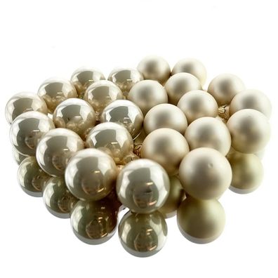 Weihnachts-Micro-Kugeln Pearl beige Ø 2,5 cm aus Glas - 24er Set