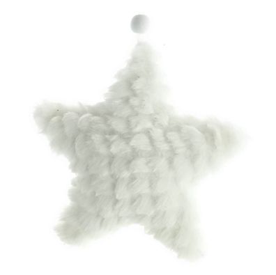 Weihnachtsanhänger Stern Weiß Plüsch Ø 12 cm - Polyester