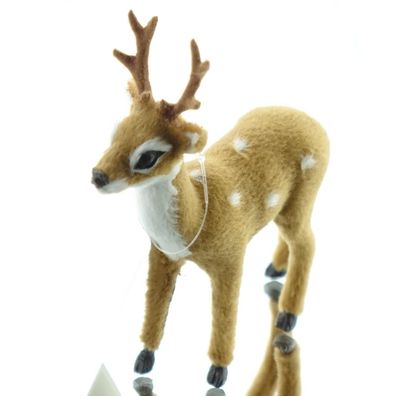 Weihnachtsdeko Rehkitz mit Geweih 13 cm - Kunststoff