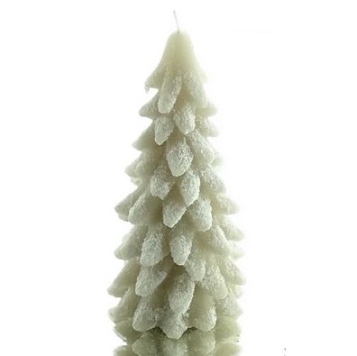 Weihnachtskerze Tannenbaum Hellgrau 16.5 cm - Wachs