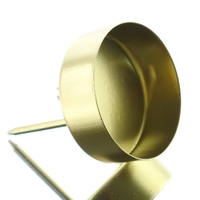 Adventskranzkerzenhalter Goldfarben hoher Rand Ø 8 cm aus Metall