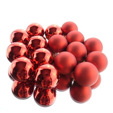 Christbaum-Mini-Kugeln Christmas Red rot Ø 3,5 cm aus Glas - 16er