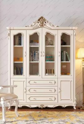 Weiß Bücherregal für Wohnzimmer klassische Möbel Luxusmöbel neu
