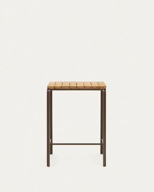 Hochtisch Salguer 70 x 70 x 96 cm Akazienholz und Stahl Tisch Esstisch Garten