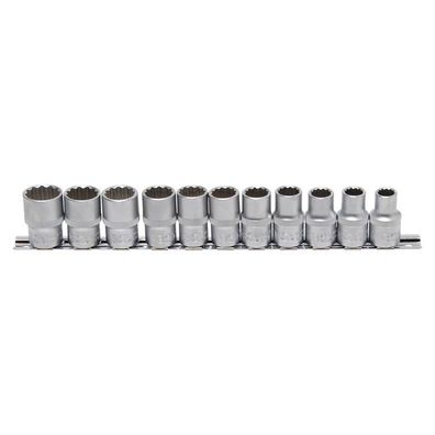 Steckschlüsseleinsatz-Set, 12,5 (1/2), 12-kant, 10 - 21 mm, 11-tlg.