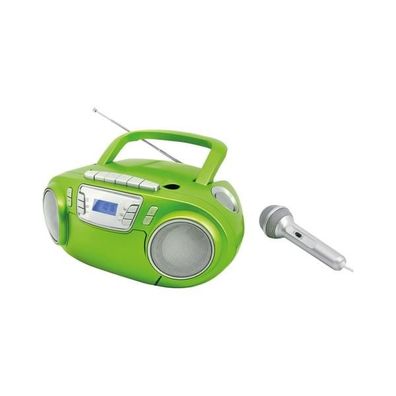 Soundmaster SCD5800GR tragbares CD-Kassetten-Radio mit Mikrofon, USB, MP3-Wiederga...