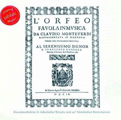 Claudio Monteverdi (1567-1643): L'Orfeo (Neufassung nach dem Urtext) - - (CD / L)