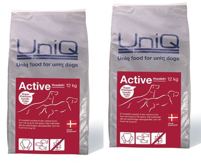 UniQ Active - Sparpaket 2 x 12kg - Hundetrockenfutter - 100% glutenfrei
