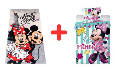 Disney Minnie Maus Geschenk Set Kinder Mädchen Handtuch + Wendebettwäsche für Ki