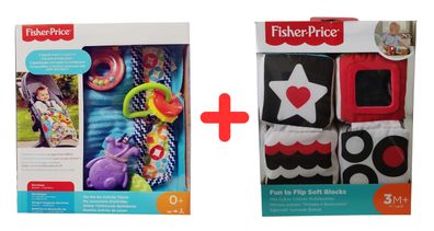 Mattel Fisher-Price 2er Geschenkset für Babys DYW52 Tierdecke mit Accessoires +