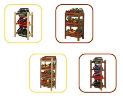 Kistenständer, Holzständer, Holzkastenregal, Regal RSS Höhe 107 o. 149 cm Farben
