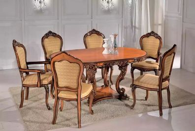 Set Esstisch 4x Stühle 2x Armlehnenstuhle Esstischgruppe Holztische Tische