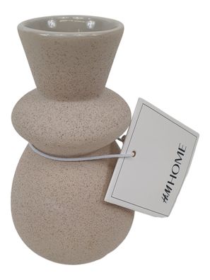 H&M Home Vase Beige ca. 12cm hoch Raue Oberfläche
