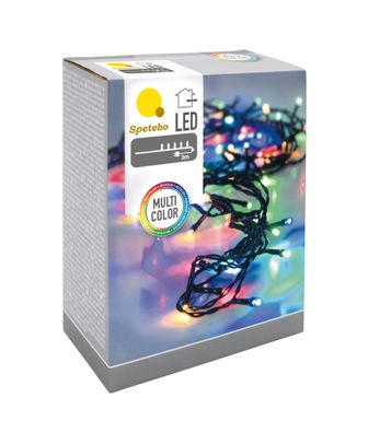 Farbige Lichterkette mit 320 LED - BUNT - Lichterkette mehrfarbig INNEN + AUßEN