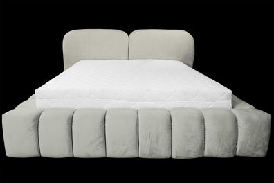 Luxus Bettrahmen 180x200 cm Farbe Grau Kopfteil Betten Schlafzimmer Möbel