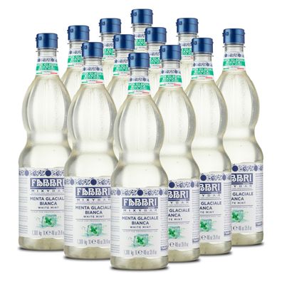 Food-United FABBRI Mixybar WEIßE-EIS-MINZE 12x1L Sirup für Drinks Chai-Kaffe-Latte