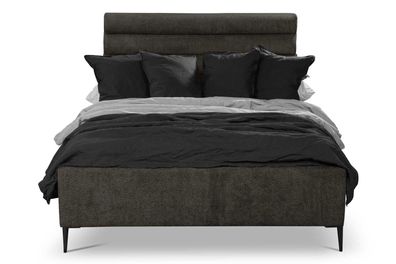 Textil Bett Grau Design Luxus Doppel Schlafzimmer Betten Doppelbett
