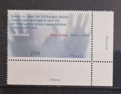 BRD - MiNr. 2338 - 100. Geburtstag von Hans Jonas