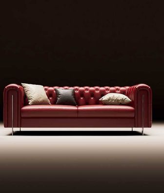 Design Klassiker Chesterfield 3 Sitzer Couch Leder Textil Sofas Couchen