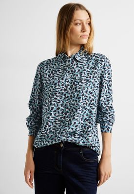 Cecil Bluse mit grafischem Print in Strong Petrol Blue