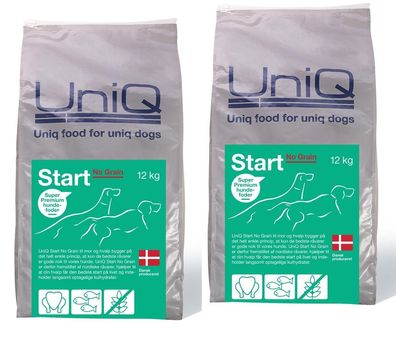 UniQ Start No Grain -Sparpaket 2 x 12kg - Hundetrockenfutter - Welpen