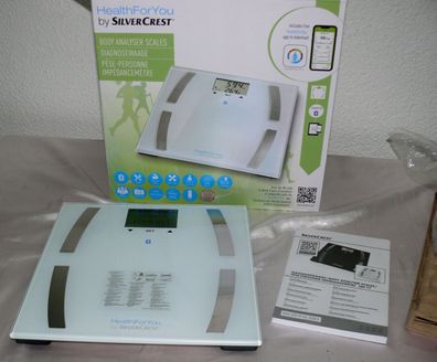 SC SBF77 Glas Körperanalyse Diagnose Fitness Gewicht Waage APP 180KG BT Weiß