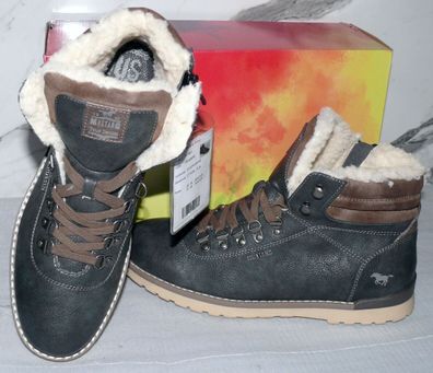 Mustang Denim Warme ZIP Herbst Winter Schuhe Boots Stiefel Futter 42 Navy D109