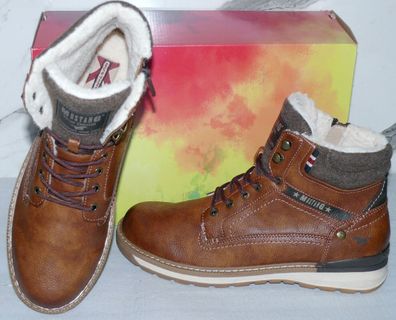 Mustang Denim ZIP Warme Herbst Winter Schuhe Boots Stiefel Futter 42 Braun D14