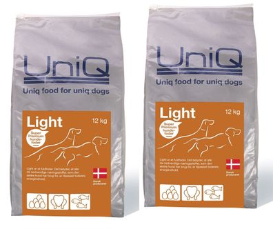 Uniq Light - Sparpaket 2 x 12kg - Hundetrockenfutter - Senior