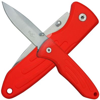 Fox Outdoor Einhandmesser Taschenmesser mit Daumenpin TPR-Griff orange