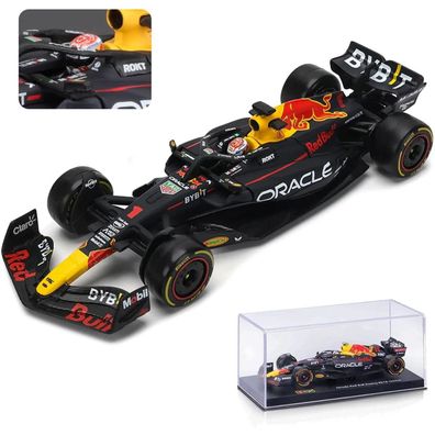 Bburago Modellauto Red Bull Racing F1 RB19 Verstappen #1 (Maßstab 1:43) Acrylbox