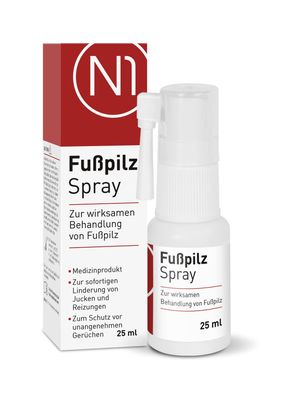 N1 Fußpilz Spray 25 ml - lindert Juckreiz & Reizungen - Fußpilz Creme/ Hautpilz Creme