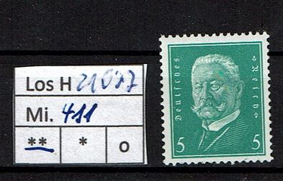 Los H21077: Deutsches Reich Mi. 411 * *