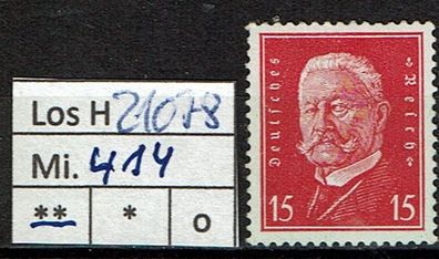 Los H21078: Deutsches Reich Mi. 414 * *