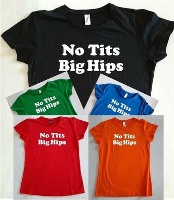 Bedrucktes Damen T-Shirt, Lustiger Spruch, Fun Shirt, No Tits ... , Spaß, Ironie,