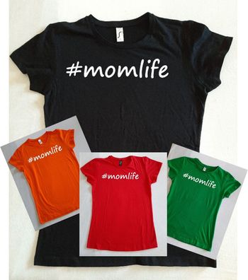 Bedrucktes Damen T-Shirt, Lustiger Spruch, Fun Shirt, #momlife, Spaß, Fun